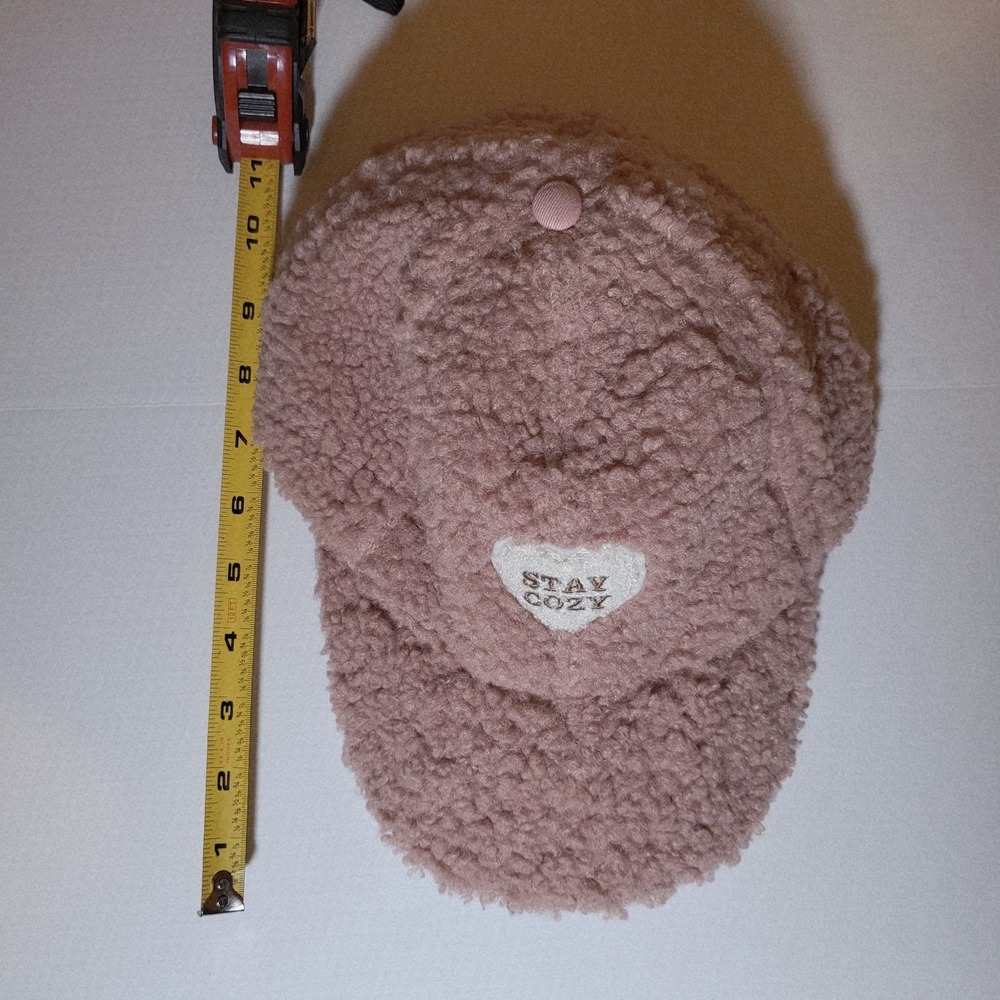 Home Free Stay Cozy Sherpa Baseball Cap Blush One Size - Picture 10 of 10